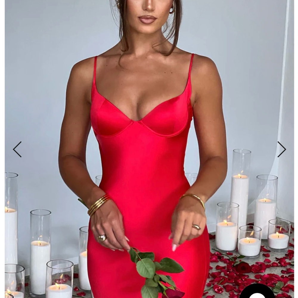 ATHENA RED STRAPY EVENING GOWN - RED - EUC S - BABYBOO - Picture 10 of 14
